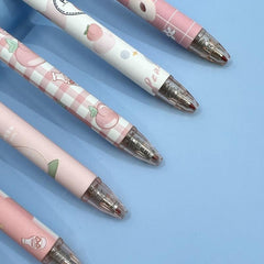 6pcs Set Retractable Gel Pens Peach Students