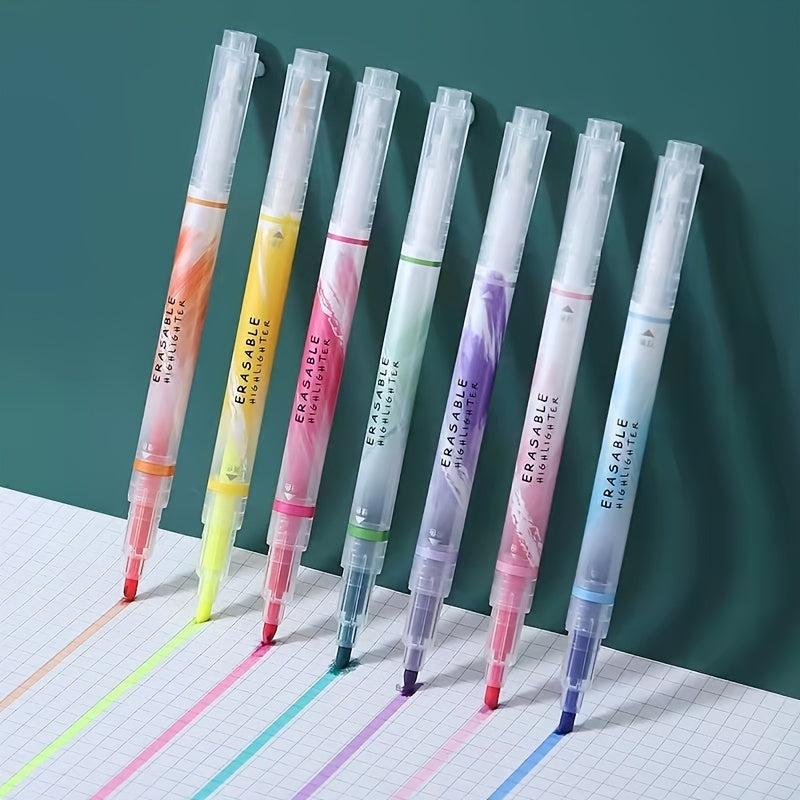 7-Piece Erasable Highlighter Set for Students and Office Use