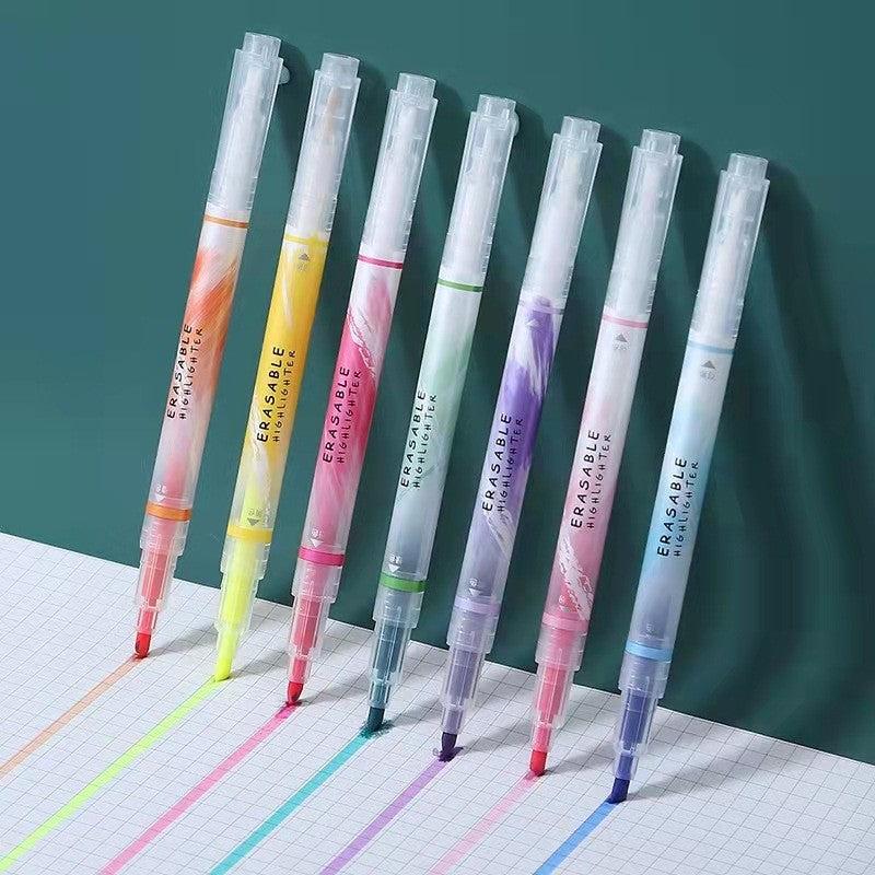 7-Piece Erasable Highlighter Set for Students and Office Use