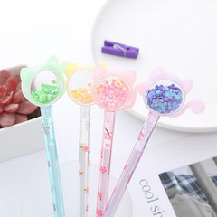 4pcs Cat Gel Pens for Students Sequin Kittens & 0 5 Water-based Signature Pens
