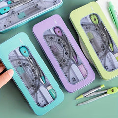 Student 7pc Protractor Triangle Ruler Set for Measurement Drawing