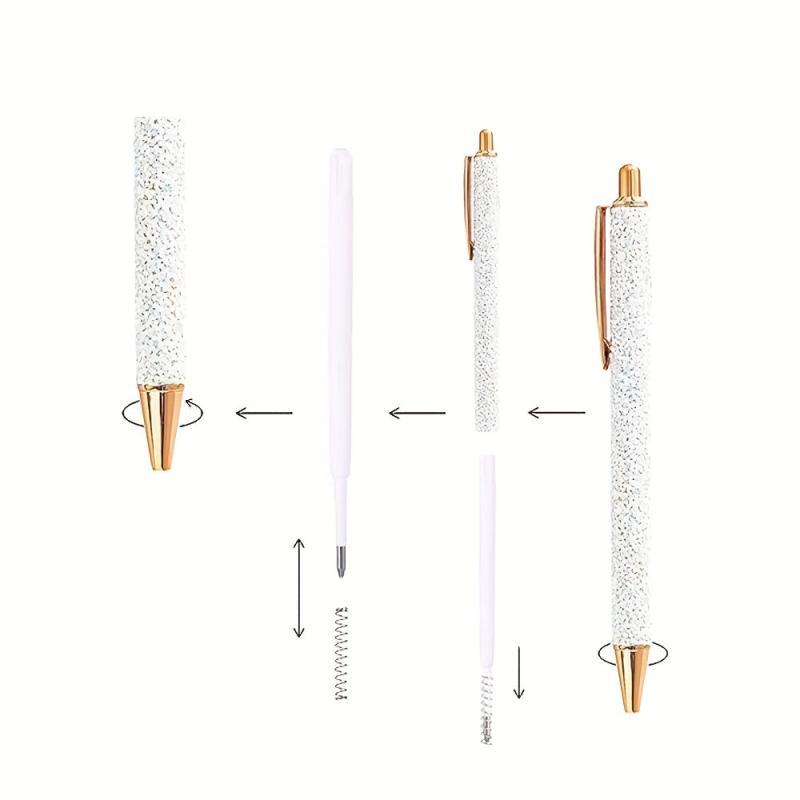 Sequins Ballpoint Pens Glitter Retractable Ink Medium Point
