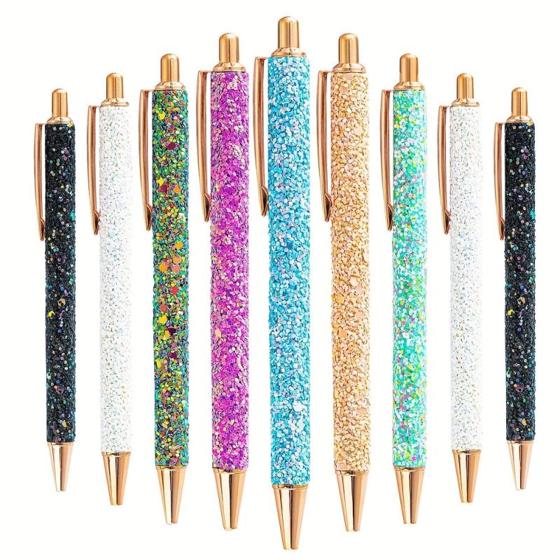 Sequins Ballpoint Pens Glitter Retractable Ink Medium Point