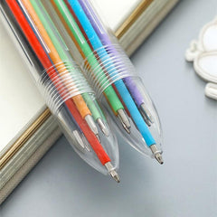 4pcs Vibrant Transparent Ballpoint Pens for Colorful Writing