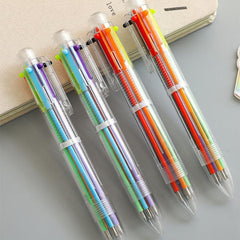 4pcs Vibrant Transparent Ballpoint Pens for Colorful Writing