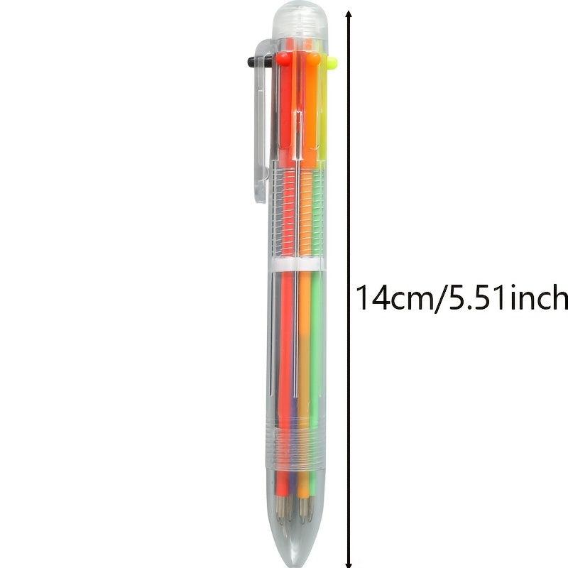 4pcs Vibrant Transparent Ballpoint Pens for Colorful Writing