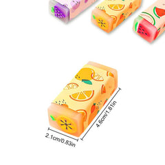 6pcs Fruit Colorful Erasers for Students Writing Office School Supplies