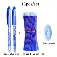 13pcs Washable Gel Pen Set 0.5mm Ink Refills for School Office