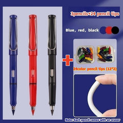 27Pcs Macaron & Classic Colored Pencils 0.5mm Inkless Metal Pen Durable