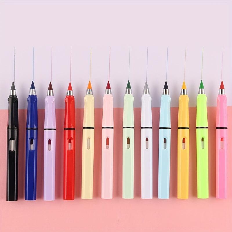 27Pcs Macaron & Classic Colored Pencils 0.5mm Inkless Metal Pen Durable