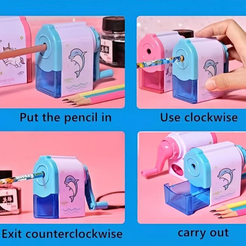 Animal Cartoon Pencil Sharpener Hand Crank Manual School Stationery Gift
