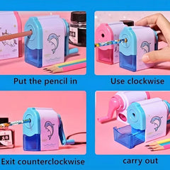 Animal Cartoon Pencil Sharpener Hand Crank Manual School Stationery Gift