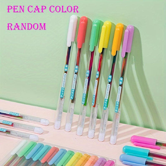 6pcs Rainbow Gradient Glitter Gel Pens - Vibrant Colors