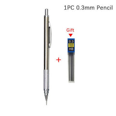 0.3mm Mechanical Pencil Set Full Metal Art Drawing Painting Office School
