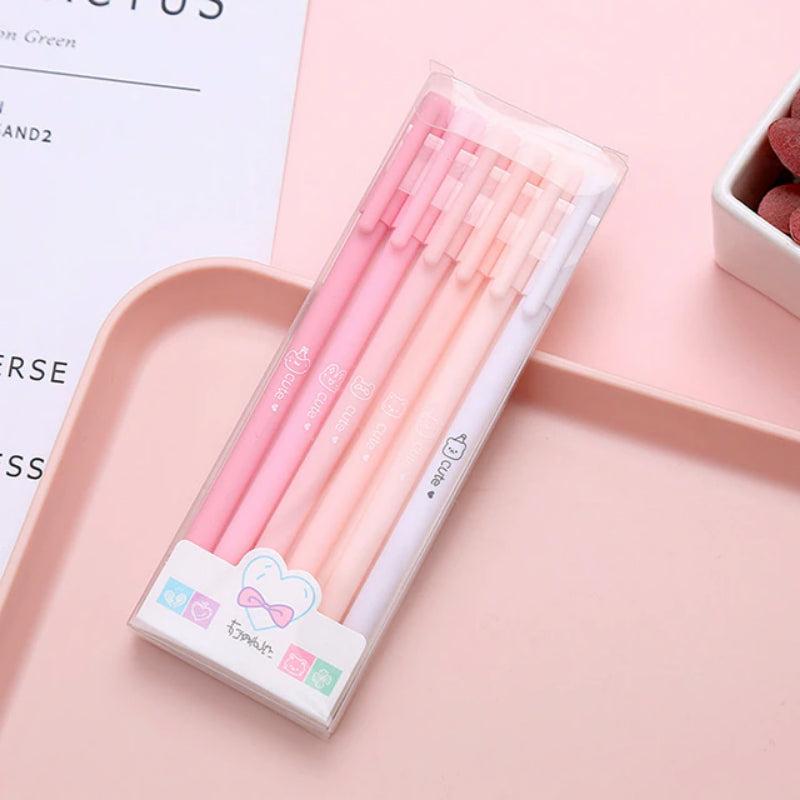 Gel Pens 6 Pack Quick Drying Stationery Pens 0.5mm Fine Point Smooth Writing