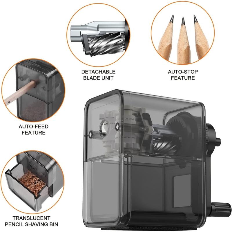 Manual Pencil Sharpener Fast Sharpen for Students School Classroom Home Artists