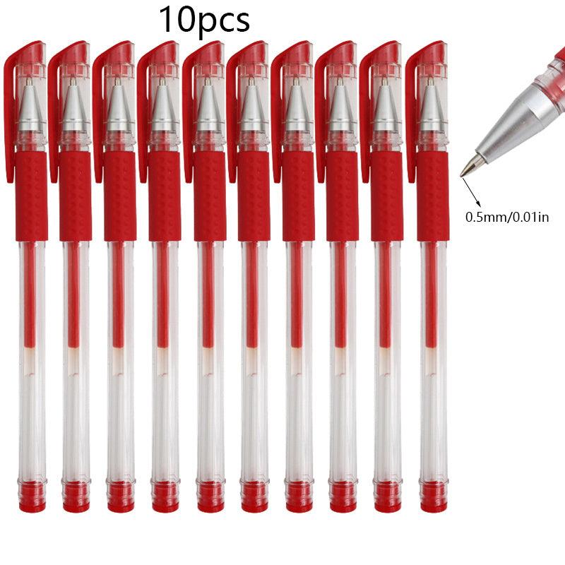 10pcs 0.5mm Gel Pens for Office Writing