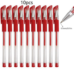 10pcs 0.5mm Gel Pens for Office Writing