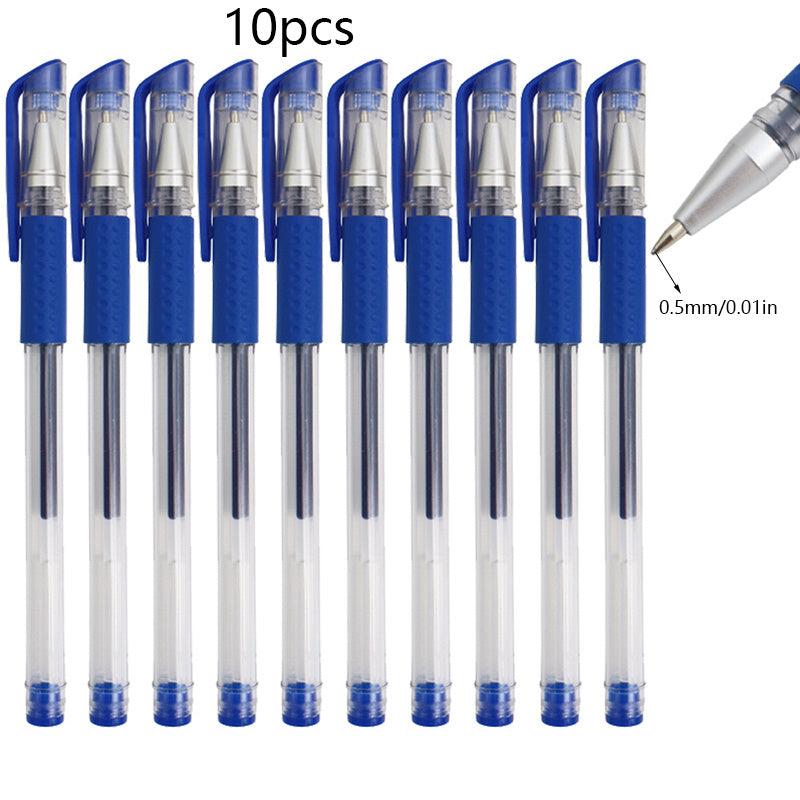 10pcs 0.5mm Gel Pens for Office Writing