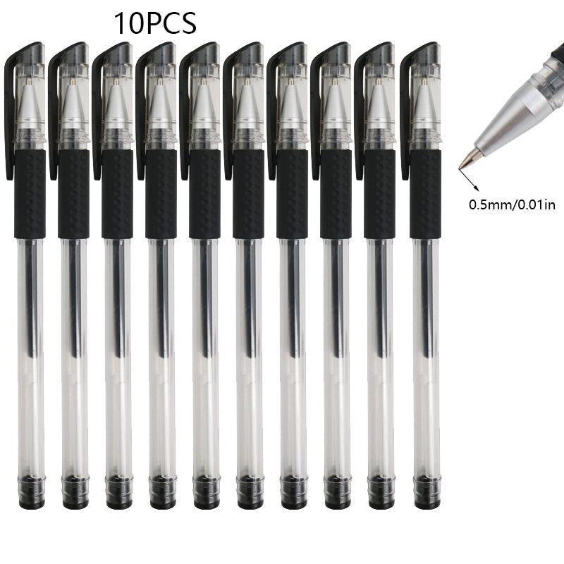 10pcs 0.5mm Gel Pens for Office Writing