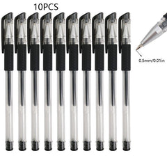 10pcs 0.5mm Gel Pens for Office Writing