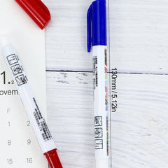 12pcs Glittery Double Line Markers for Students & Office Supplies