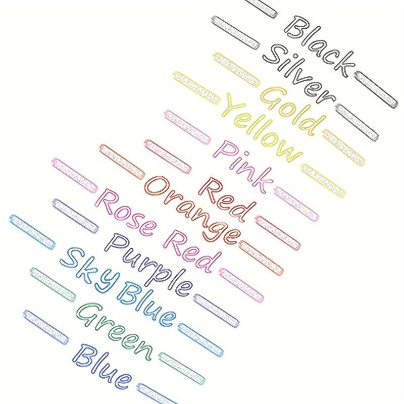 12pcs Glittery Double Line Markers for Students & Office Supplies