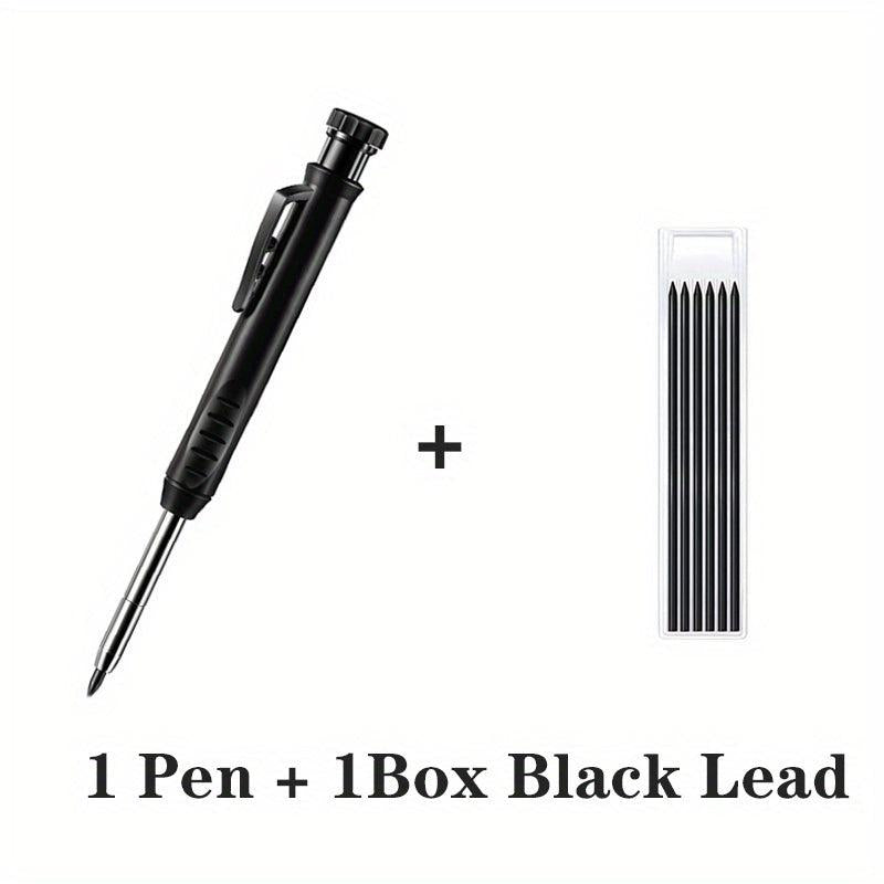 8mm Carpenter Mechanical Pencil w/ Sharpener for Woodworking Red
