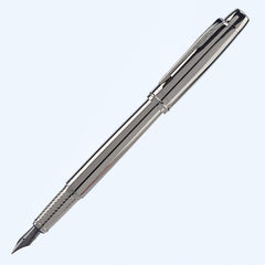 Silver Grey Fountain Pen 0.5MM Metal Pen with Ink Blotter