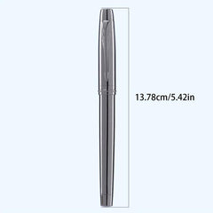 Silver Grey Fountain Pen 0.5MM Metal Pen with Ink Blotter