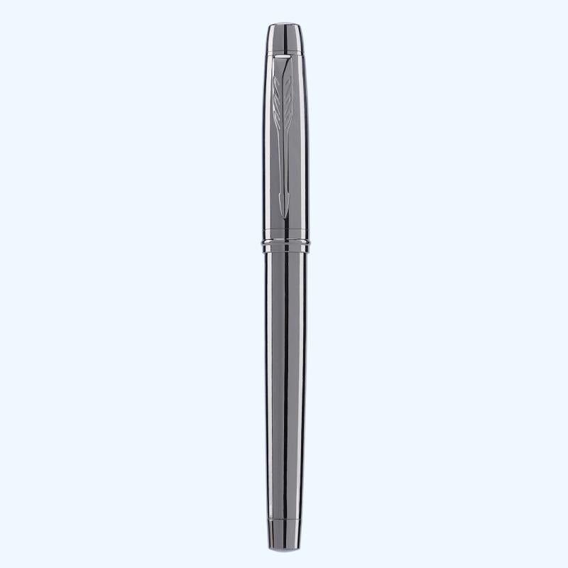 Silver Grey Fountain Pen 0.5MM Metal Pen with Ink Blotter