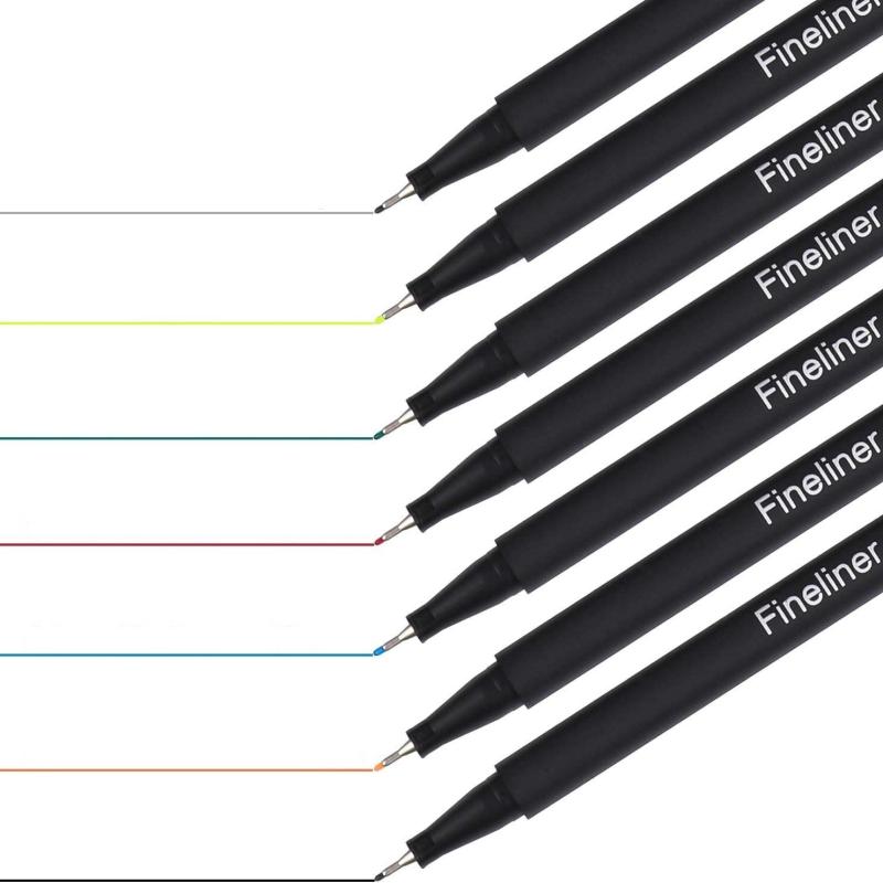 24pcs Colorful Fine Point Pens Set for Journaling Writing Drawing - 0.4mm Tip