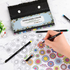24pcs Colorful Fine Point Pens Set for Journaling Writing Drawing - 0.4mm Tip
