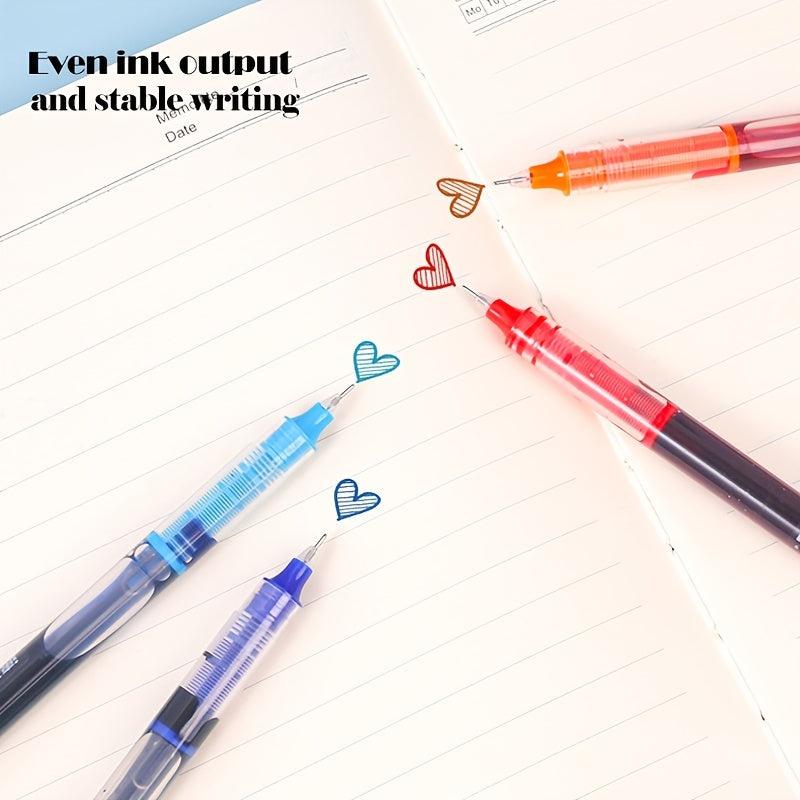 12pcs Liquid Quick Dry Gel Pens 0.5mm Fine Point Colored Signature Pen