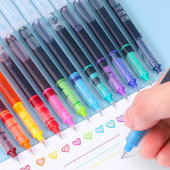 12pcs Liquid Quick Dry Gel Pens 0.5mm Fine Point Colored Signature Pen