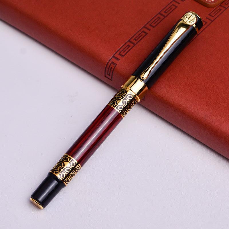 Chinese Style Wood Grain Fountain Pen Calligraphy Signature Gift