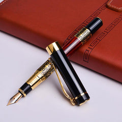 Chinese Style Wood Grain Fountain Pen Calligraphy Signature Gift
