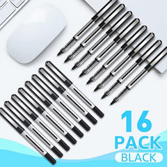 16pcs Rollerball Pen Fine Point 0.5mm Permanent Ballpoint Gel Ink Writing Pens