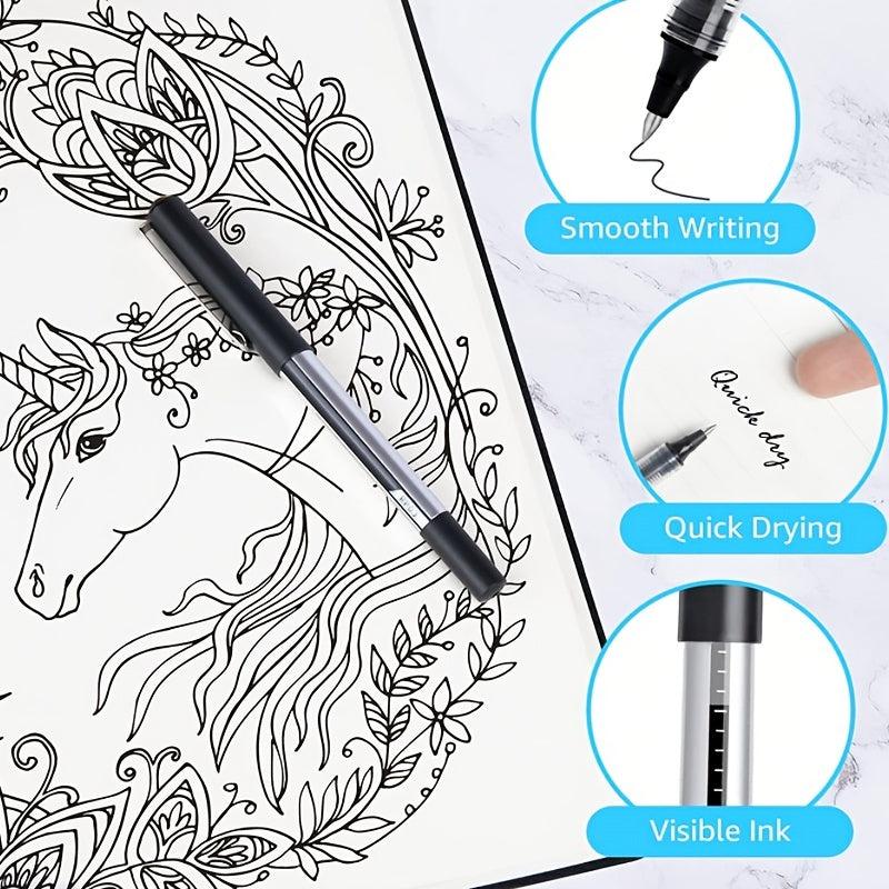 16pcs Rollerball Pen Fine Point 0.5mm Permanent Ballpoint Gel Ink Writing Pens