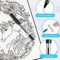 16pcs Rollerball Pen Fine Point 0.5mm Permanent Ballpoint Gel Ink Writing Pens
