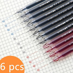 6pcs Large Capacity Crystal Tip Gel Pens 0.38mm Japanese Style