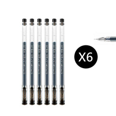 6pcs Large Capacity Crystal Tip Gel Pens 0.38mm Japanese Style