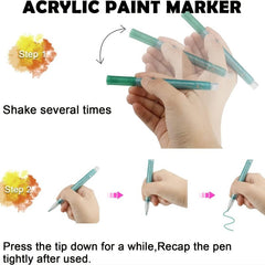Metallic Acrylic Paint Marker Pens Set of 12