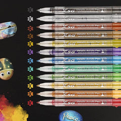 Metallic Acrylic Paint Marker Pens Set of 12