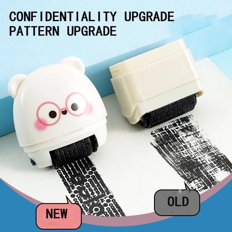 Adorable 2-in-1 Stamp Roller & Metal Cutter for Privacy Protection