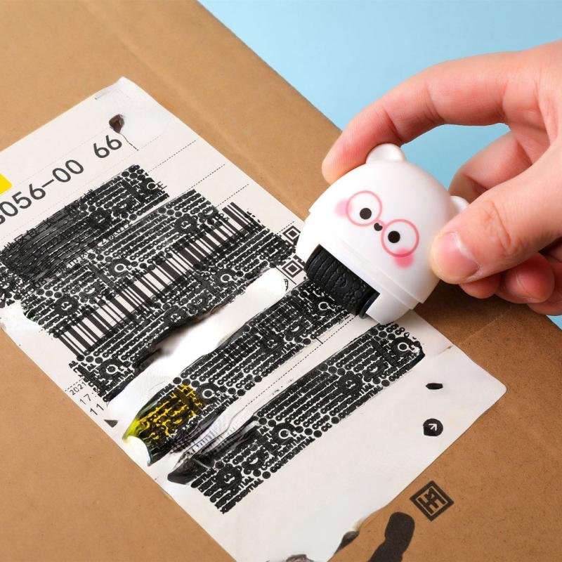 Adorable 2-in-1 Stamp Roller & Metal Cutter for Privacy Protection