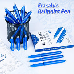 Erasable Ballpoint Pen 0.7mm Rollerball Gel w/ Eraser for School Office Students