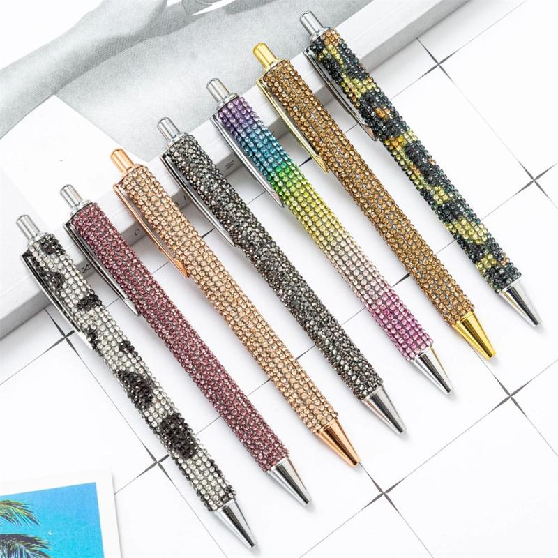 Ballpoint Pen Rhinestone Wedding Rose Metal Stationery School Office Supply