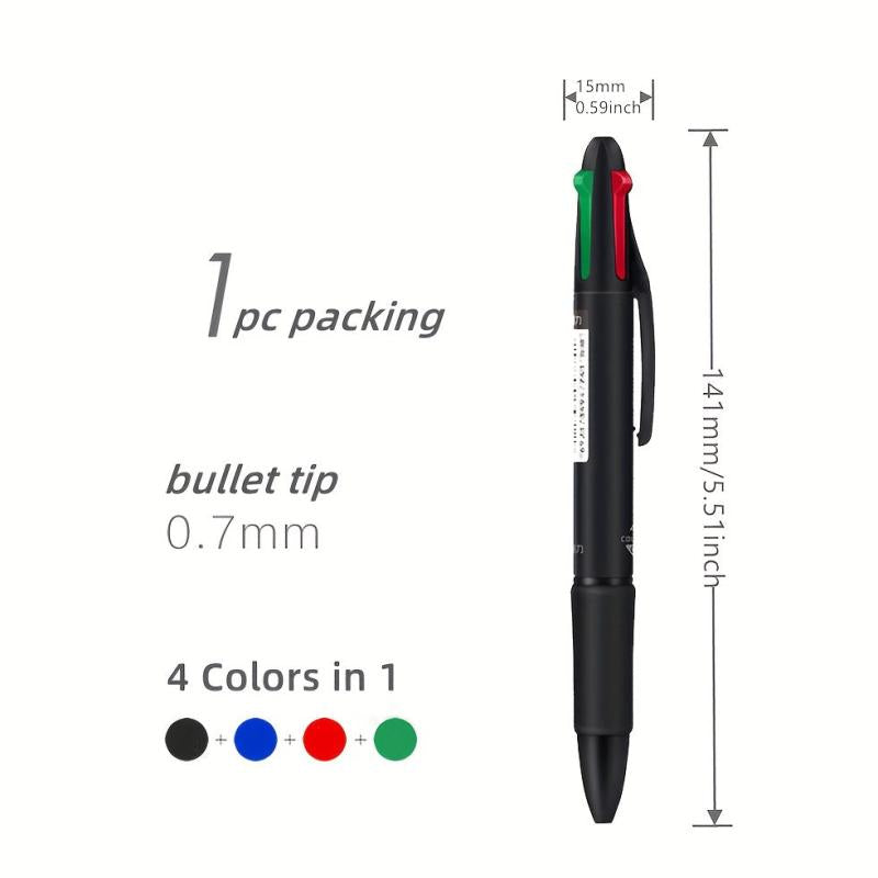 4-in-1 Colored Ballpoint Pens 0.7mm - Smooth Writing