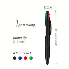 4-in-1 Colored Ballpoint Pens 0.7mm - Smooth Writing